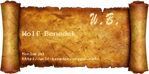 Wolf Benedek névjegykártya